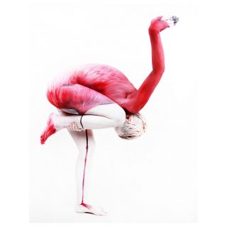 Élő flamingószobor