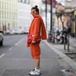 sportos szett: narancssárga kötött ruha