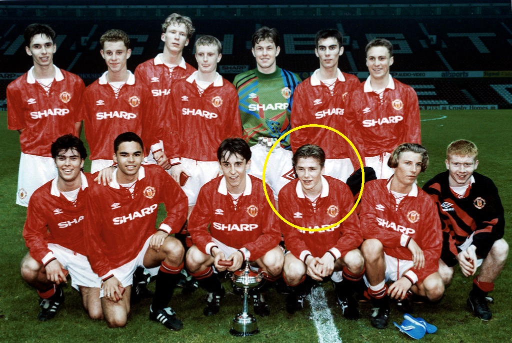 David Beckham 1993-ban, a Manchester United játékosaként