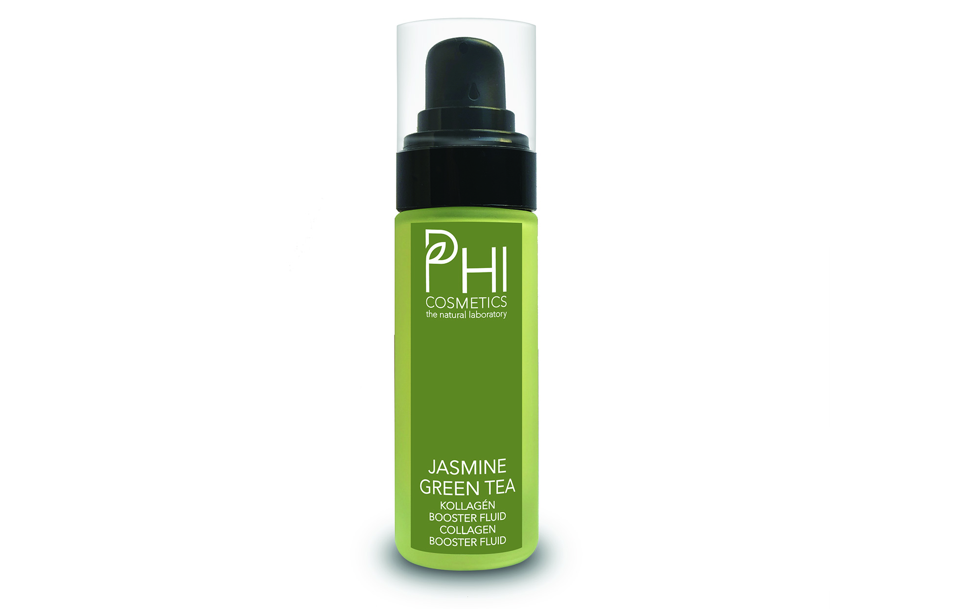 PHI Cosmetics JASMINE GREEN TEA kollagén booster fluid peptidekkel és niacinamiddal