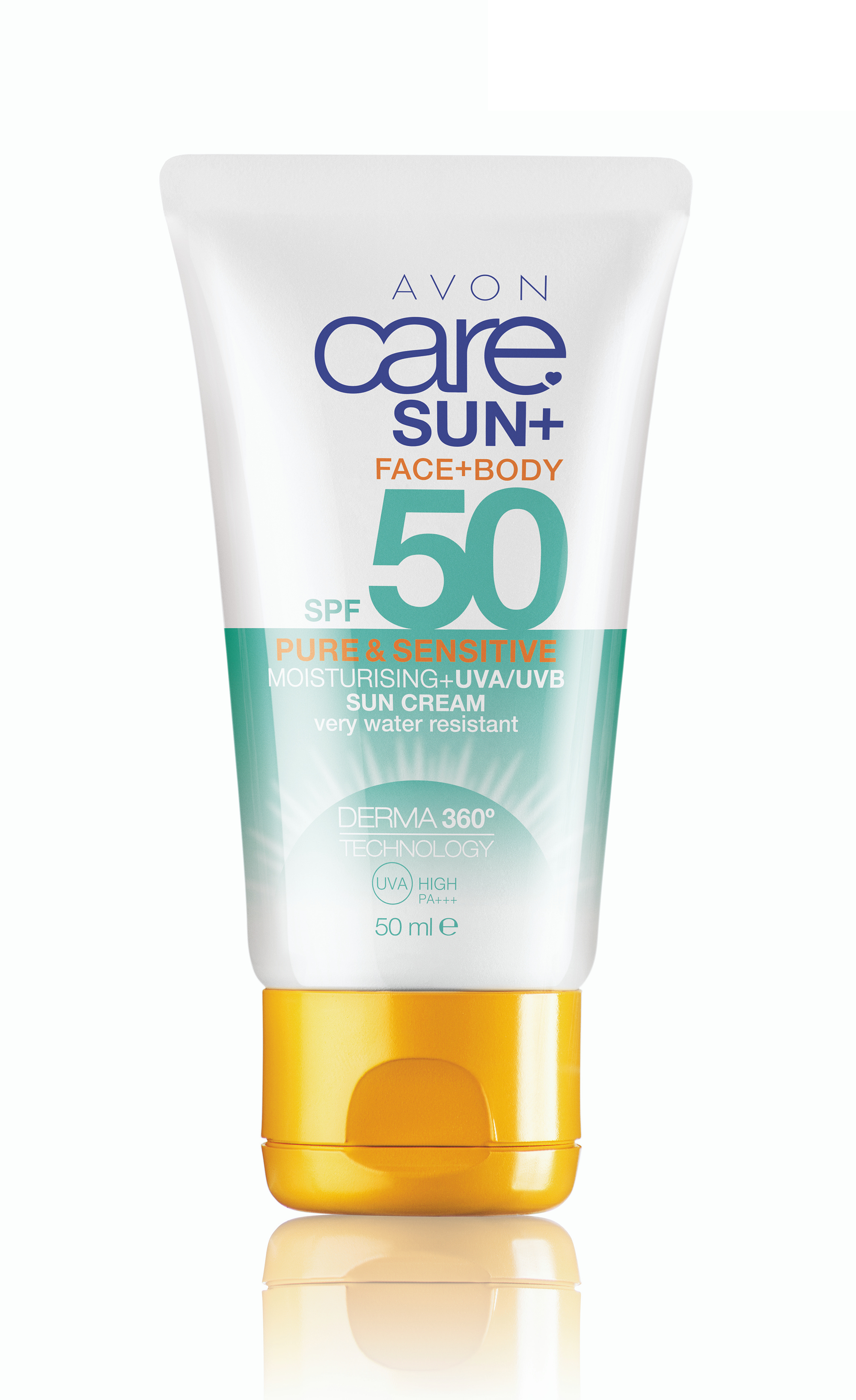 Avon Care Sun+ Vízálló és hidratáló, napvédő krém arcra és testre SPF 50