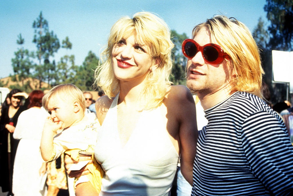 Kurt Cobain, Frances Bean Cobain és Courtney Love 1994-ben