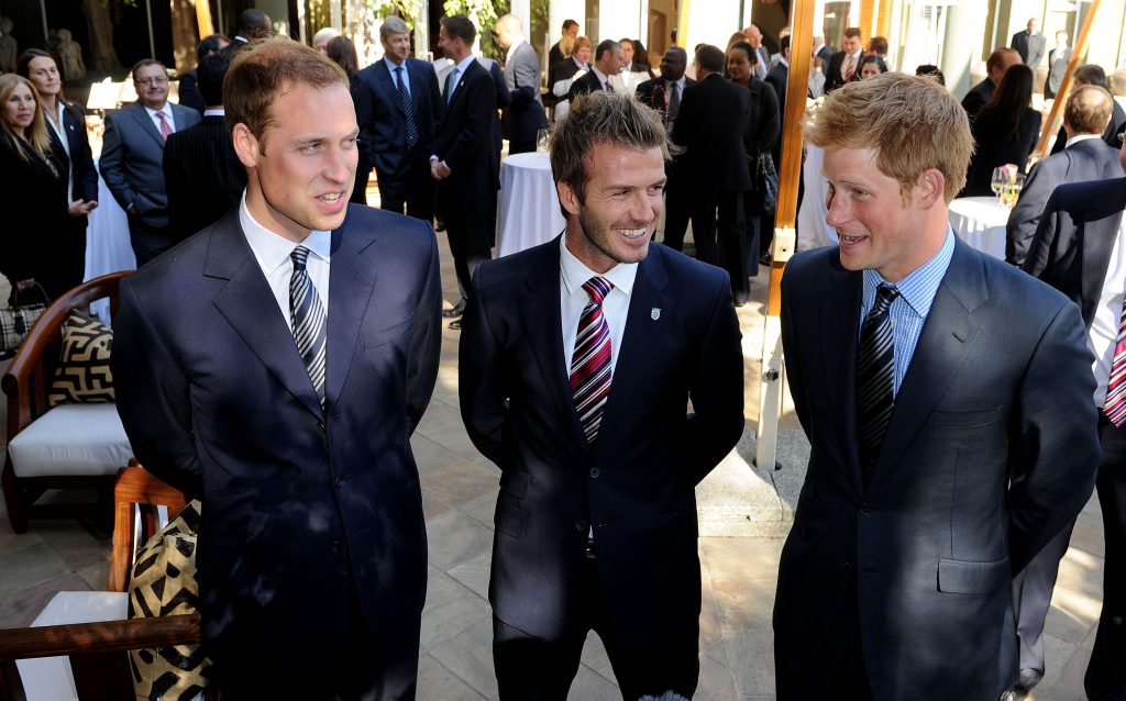 David Beckham, Harry herceg és Vilmos herceg beszélget