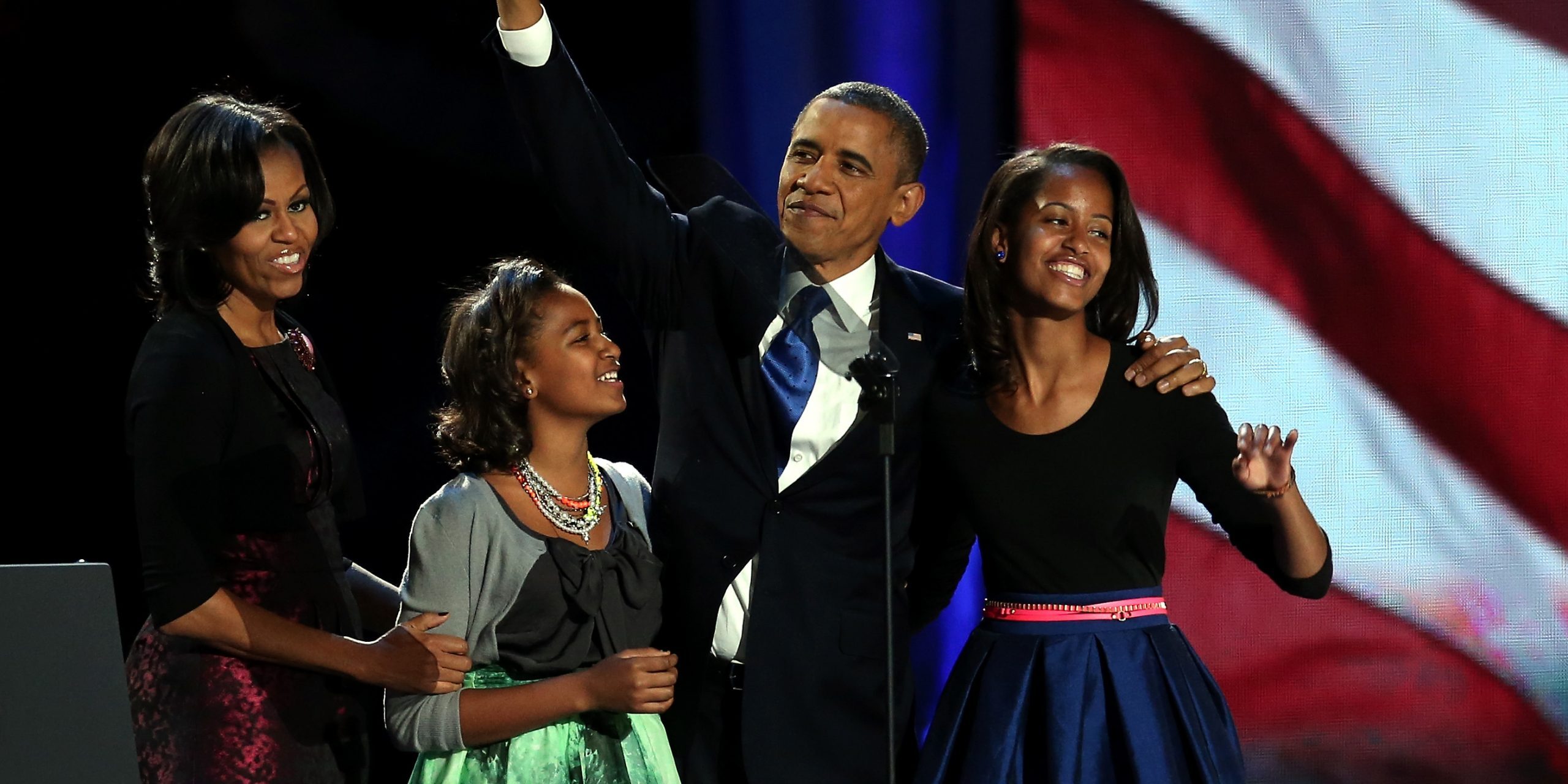 Barack Obama, Michelle Obama és a lányaik, Sasha és Malia