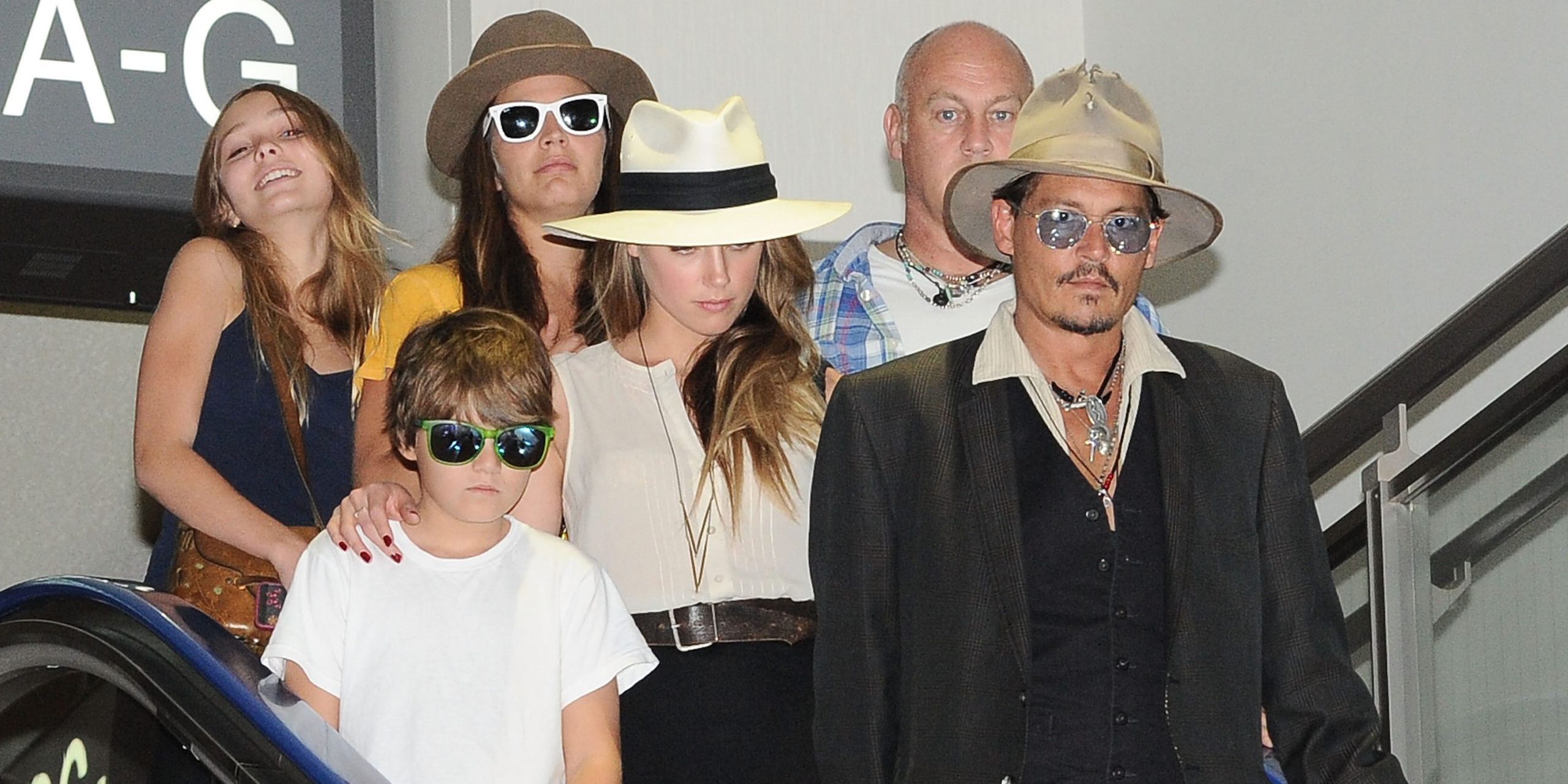 Johnny Depp, Amber Heard, Jack Depp és Lily Rose Melody Depp