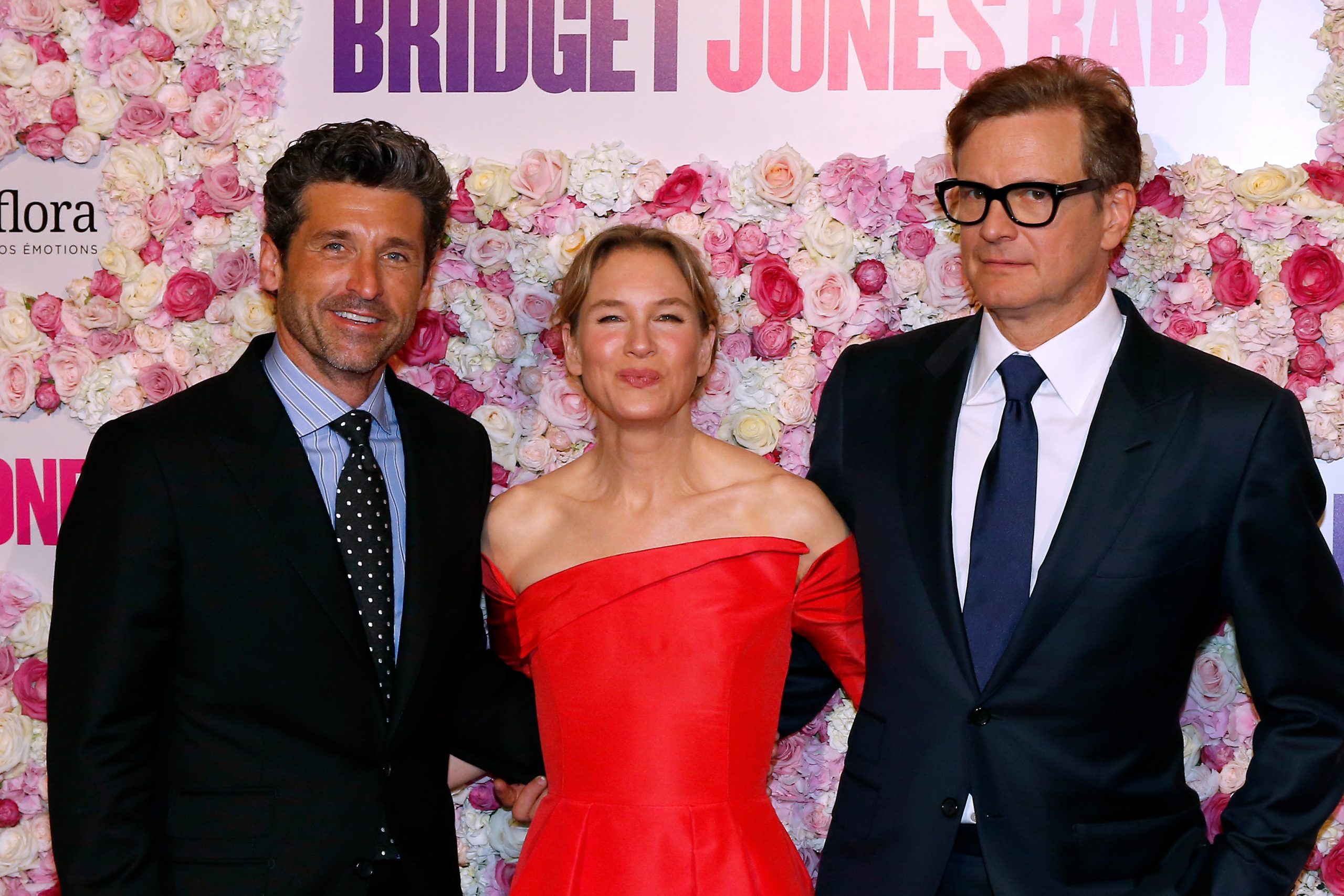 Patrick Dempsey, Renee Zellweger és Colin Firth a Bridget Jones babát vár párizsi premierjén 