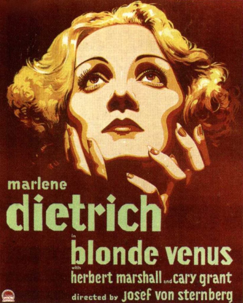 Marlene Dietriech a Szőke Vénusz plakátján 1932-ben
