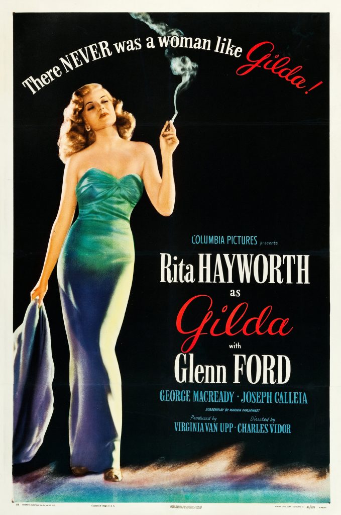 Rita Heyworth a Gilda plakátján