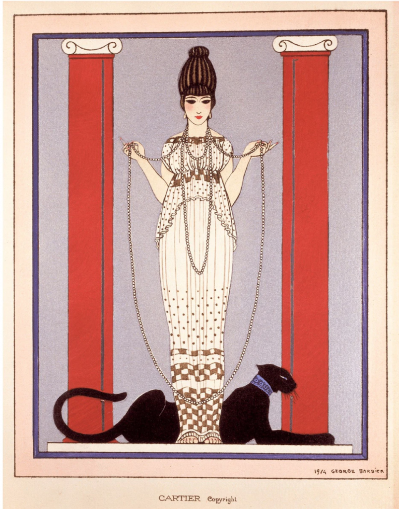 George Bariber illusztrációja, melyet Jeanne Touissant ihletett, 1914.