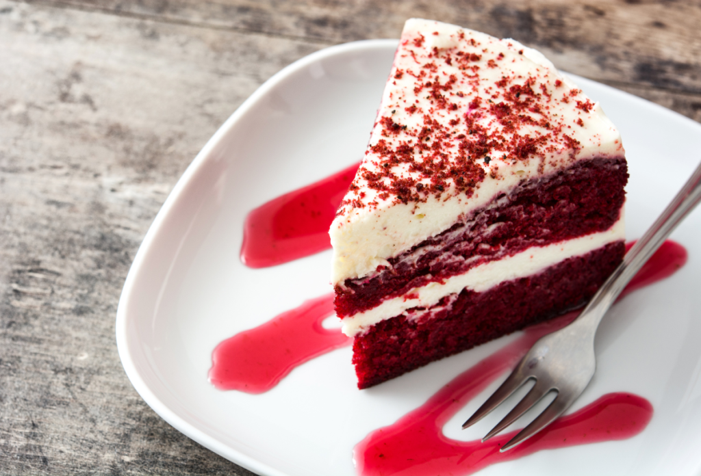 A red velvet torta klasszikus Valentin-napi édesség