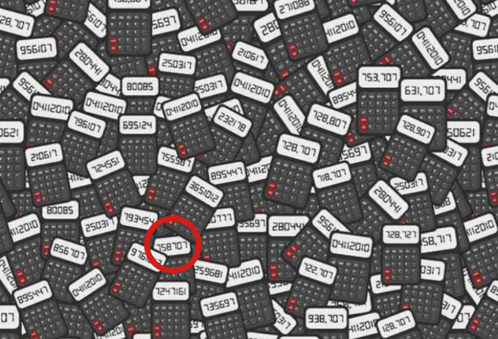 A számológép a piros körrel jelölt helyen a található a keresett számmal