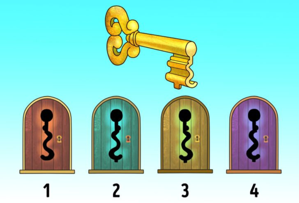 Mennyi idő alatt jössz rá, melyik kulcslyukba illik a feladványon látható kulcs?