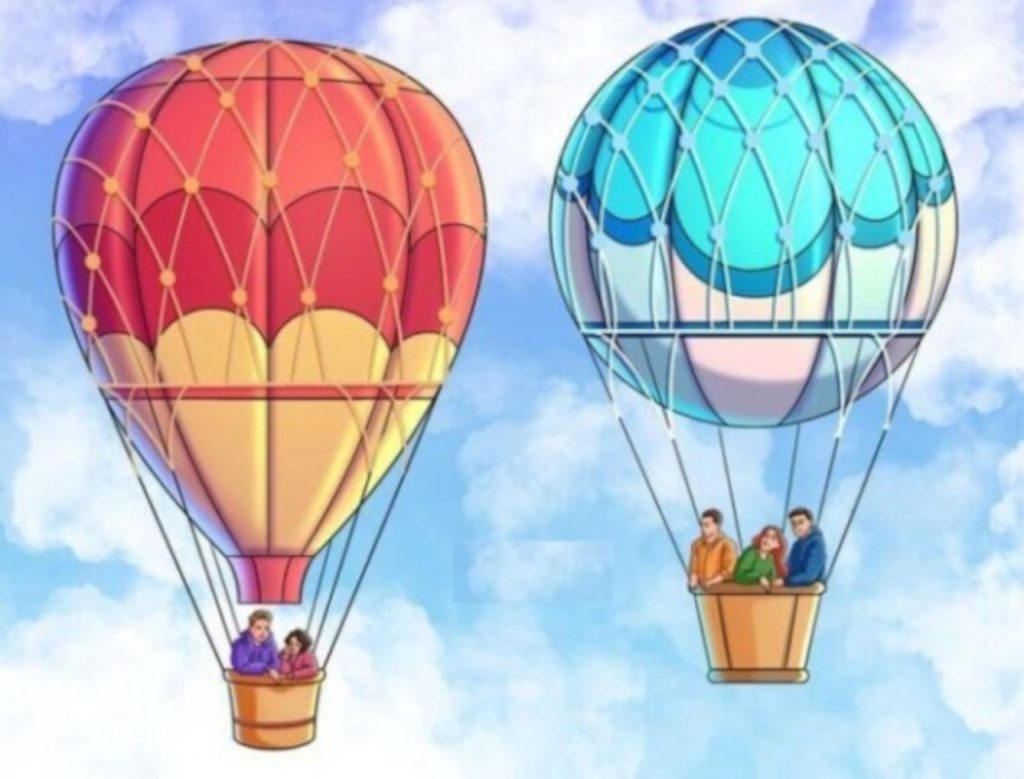 Hol a hiba a két hőlégballont ábrázoló képen?