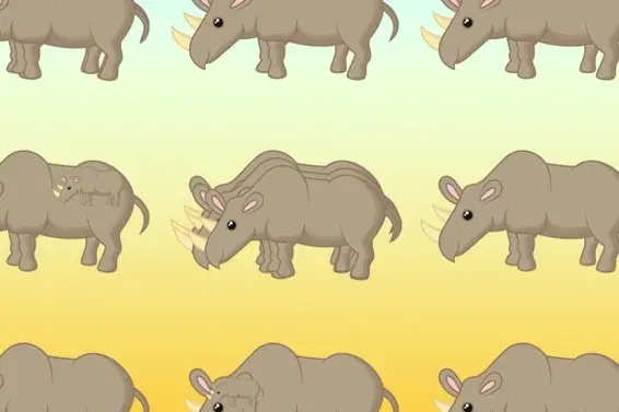 Hány rinocérosz bújhatott meg az alábbi képen?