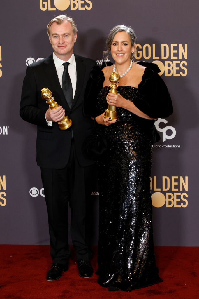 Christopher Nolan és felesége a 2024-es Golden Globe-on