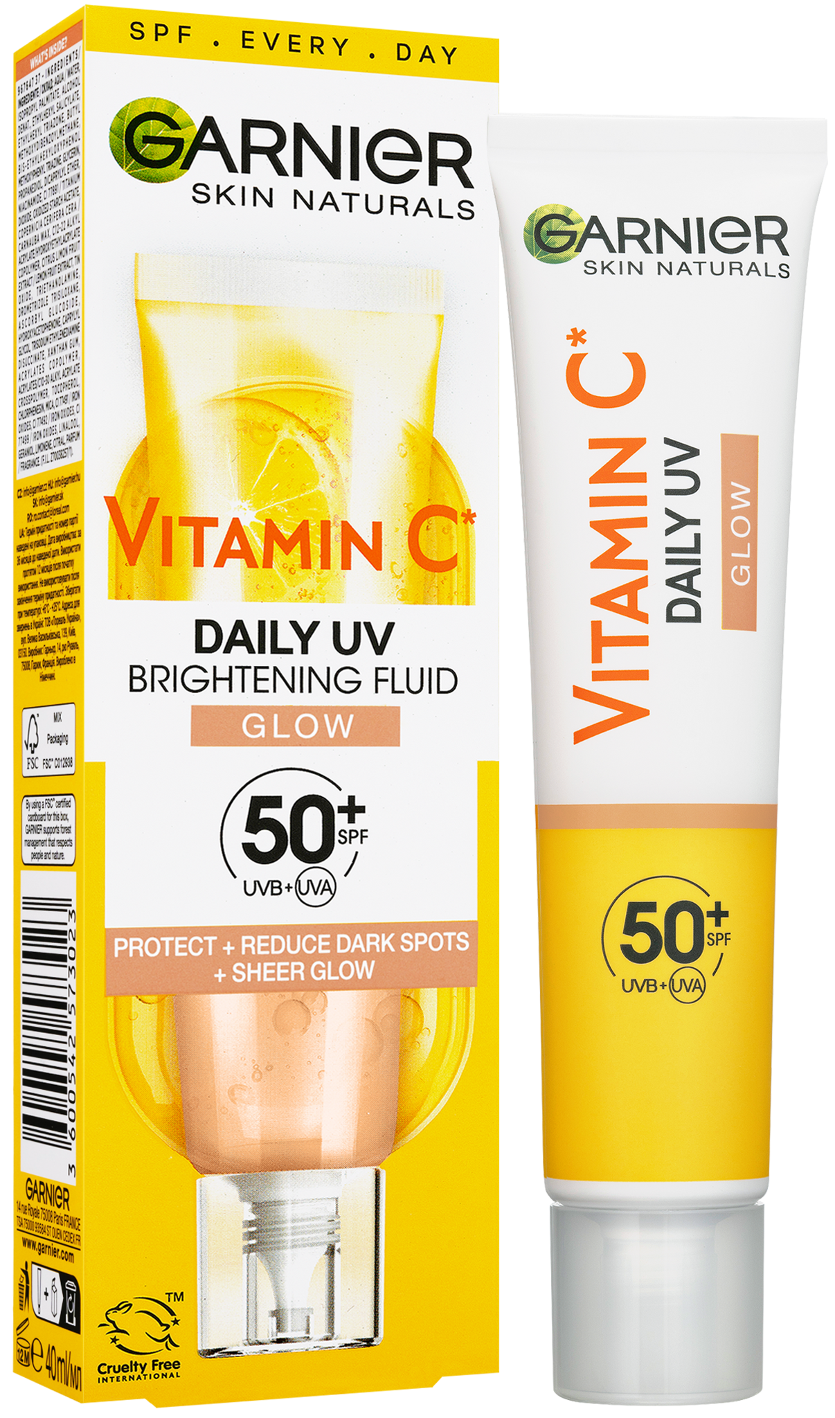 Garnier Skin Naturals mindennapos, ragyogást adó fluid SPF 50+