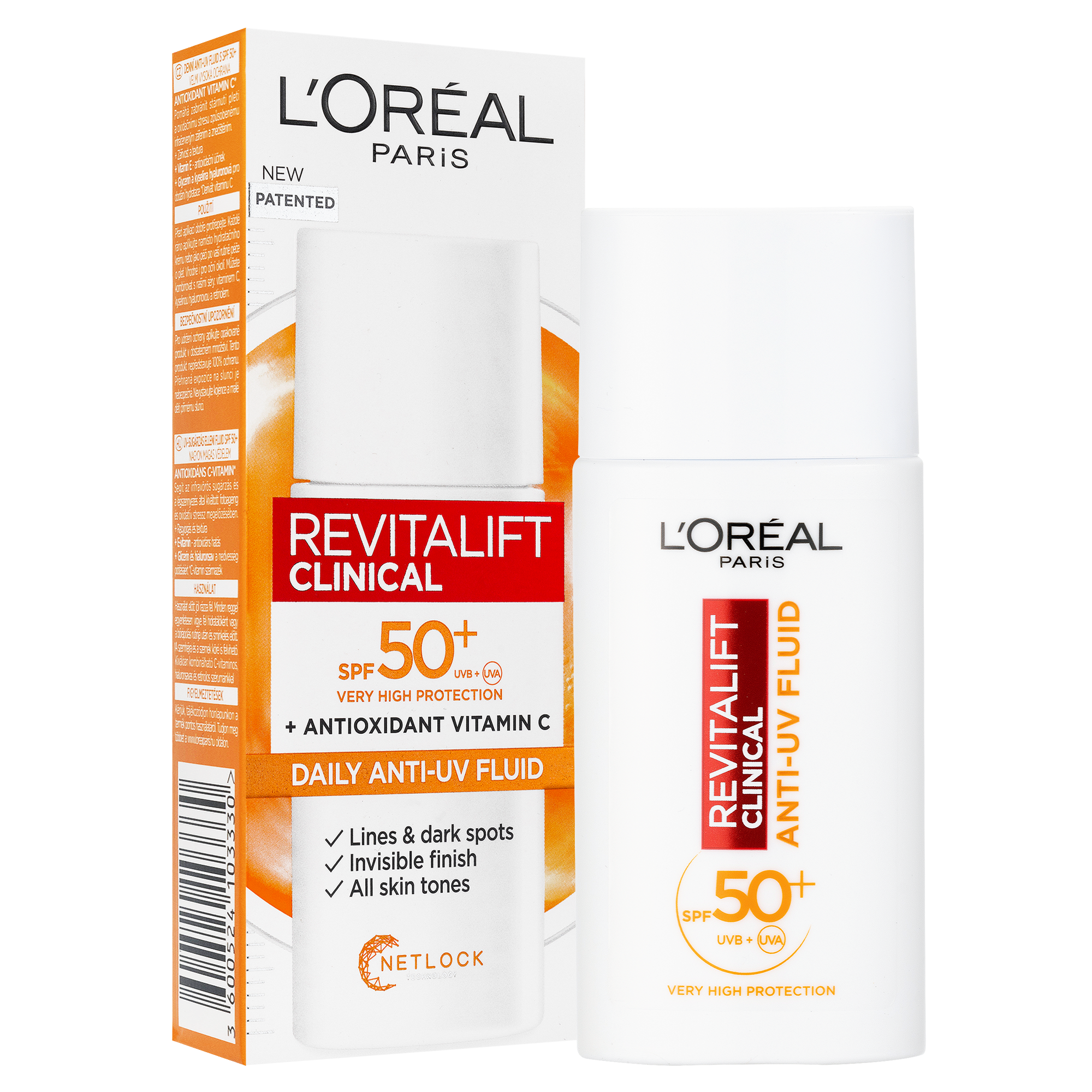 L'Oréal Paris Revitalift Clinical Daily UV-sugárzás elleni fluid SPF 50+ C-vitaminnal