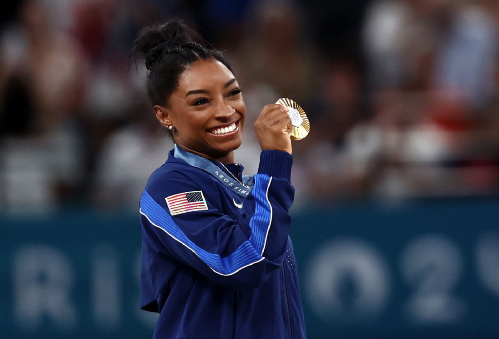 Simone Biles ebben a tornadresszben nyerte meg aranyérmét