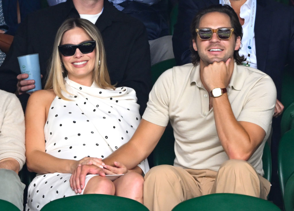 Margot Robbie és férje, Tom Ackerley Wimbledonban