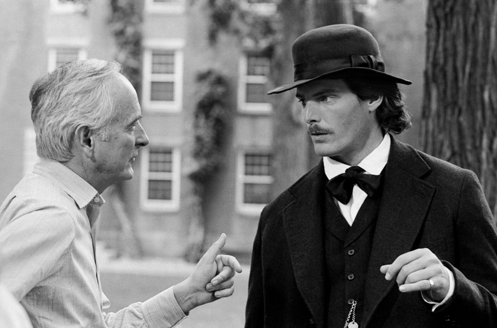 James Ivory és Christopher Reeve a The Bostonians című film forgatásán