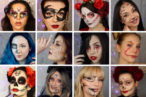 Fiatal modellek halloween sminkben