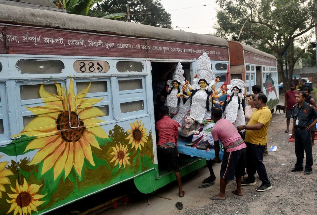 Indiában a kolkatai villamos