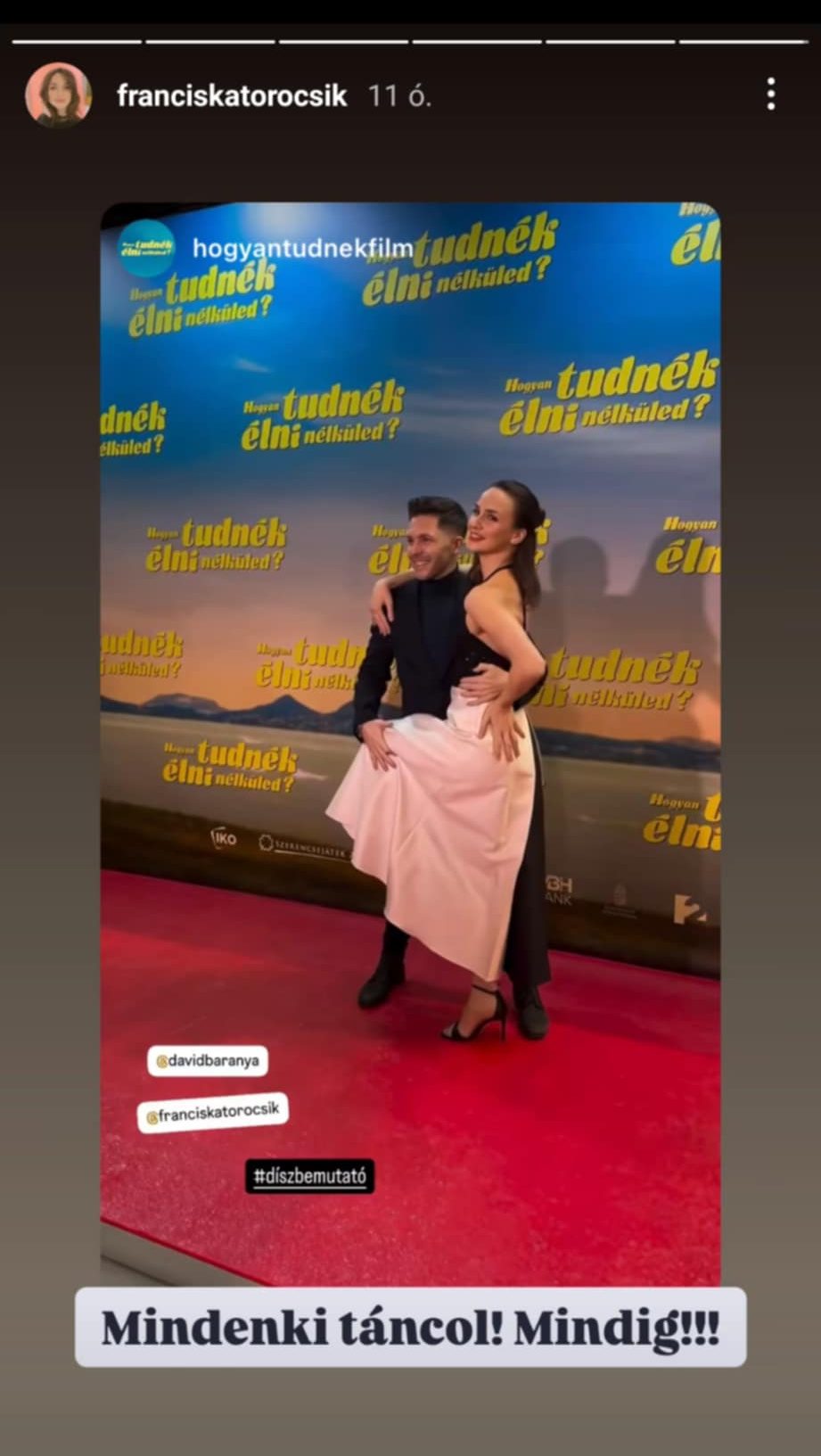 Törőcsik Franciska Dancing with the Stars Baranya Dávid filmpremier