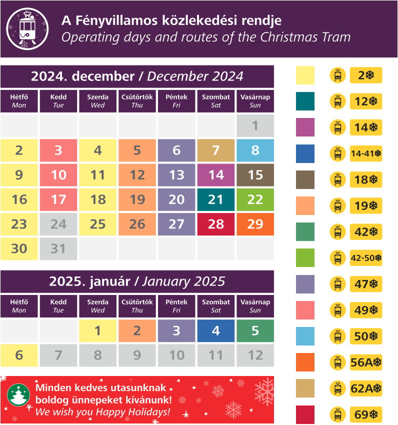 A Fényvillamos 2024-es menetrendje