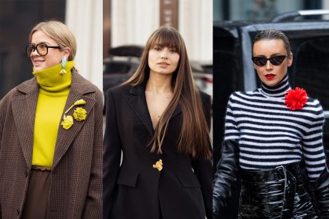 Modellek brosst viselve vonulnak az utcán