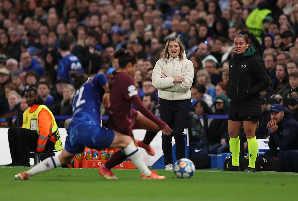 Sonia Bompastor, a Chelsea női csapatának jelenlegi edzője