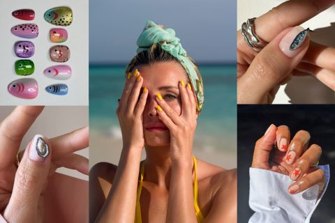 Horgász manikűr nyári körömminta