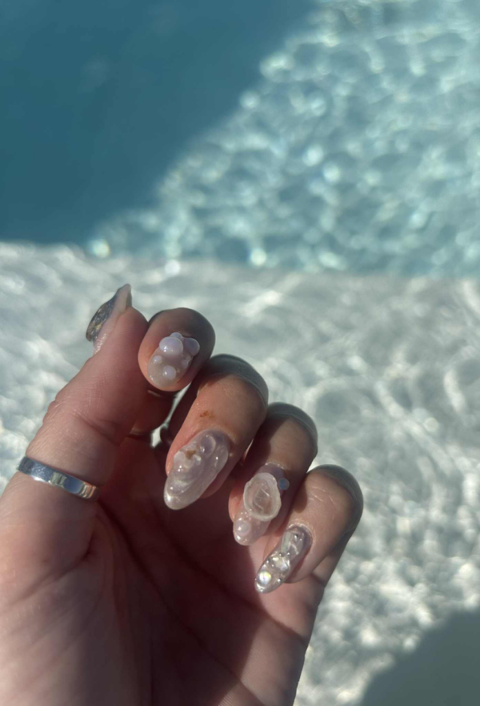 A 3D köröm Rák szezonra tengeri motívumokkal díszített