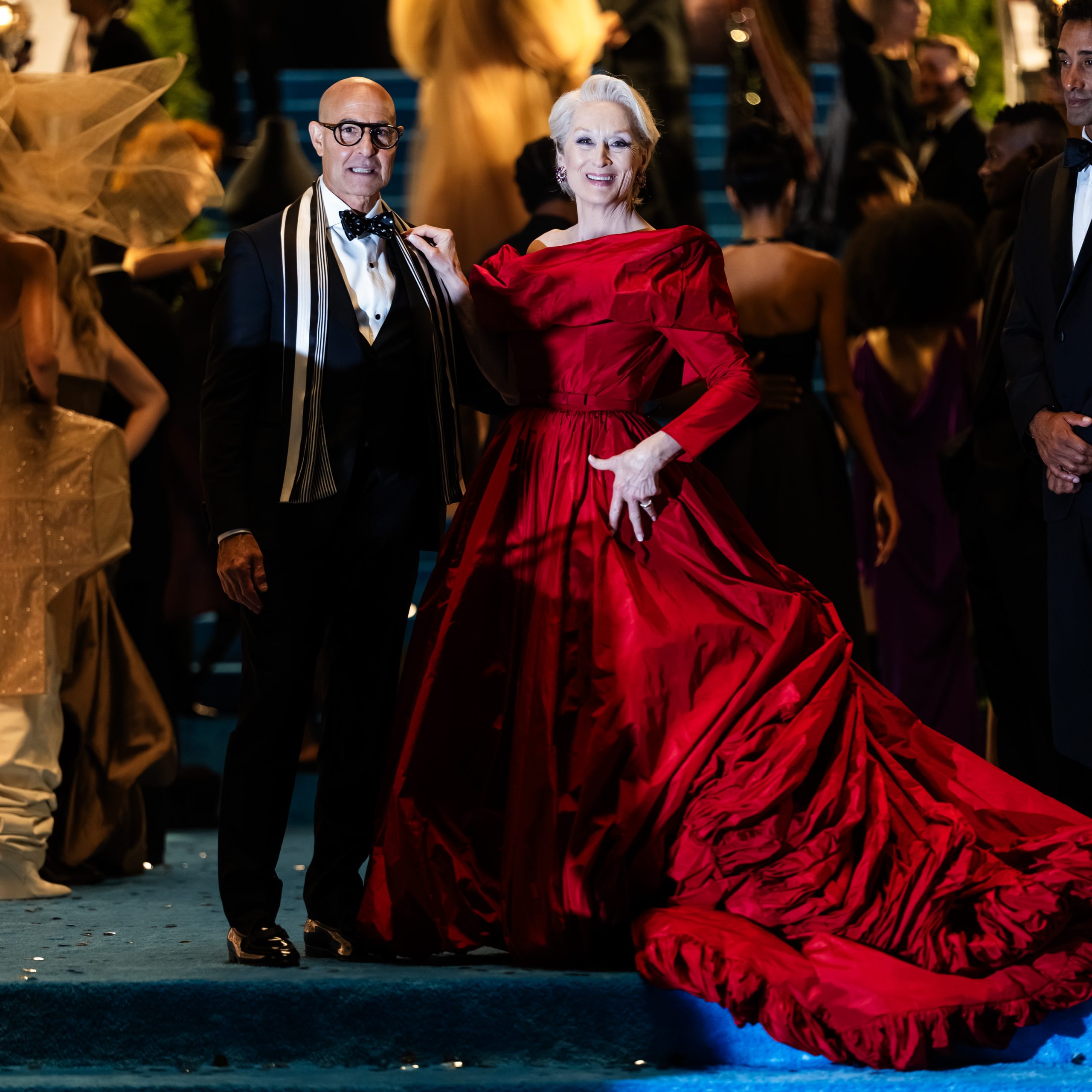 az-ordog-pradat-visel-2-resz-a-legjobb-ruhak-a-forgatasrol | Marie Claire Meryl Streep és Stanley Tucci Az ördög Pradát visel 2. forgatásán