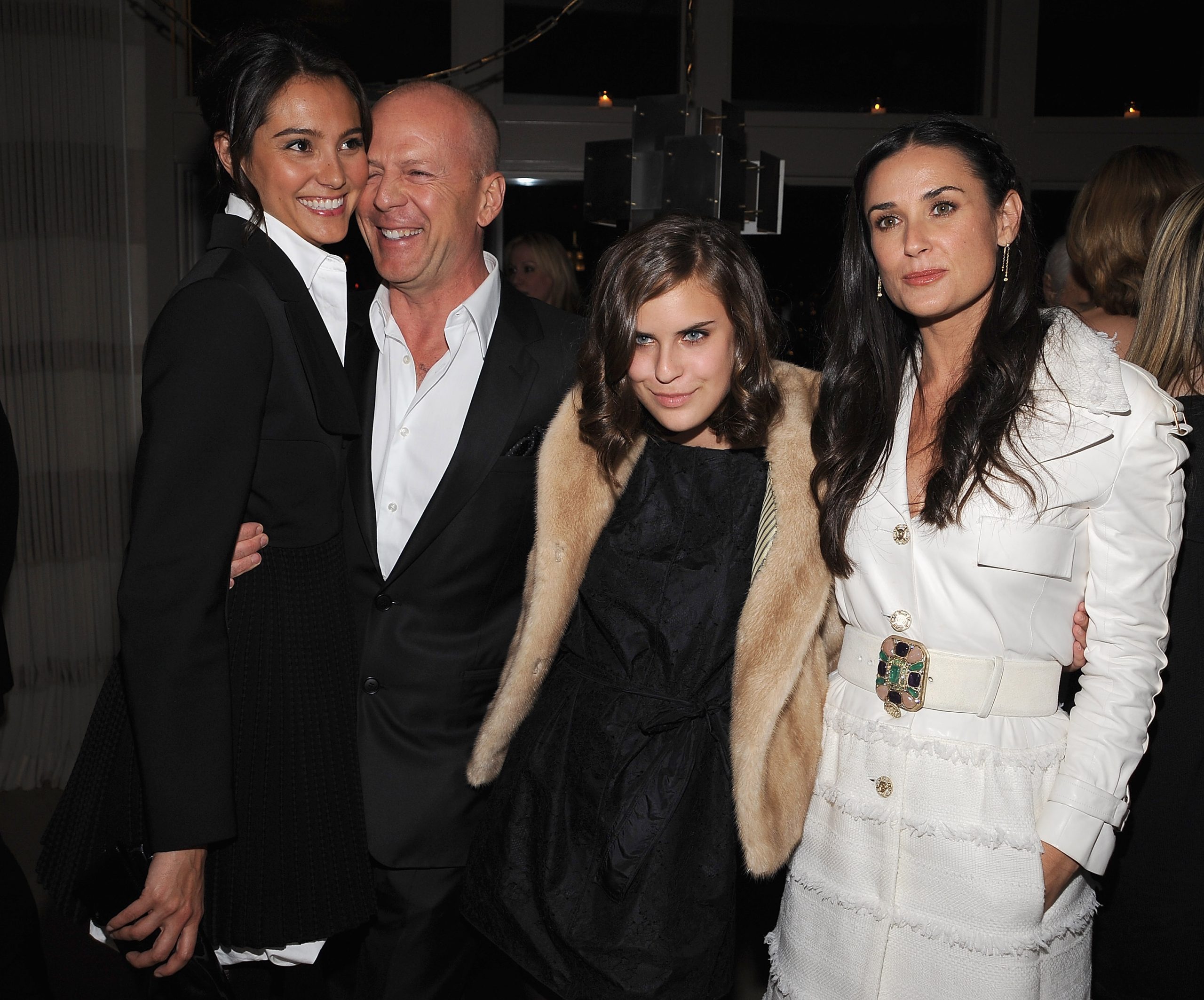 Emma Hemming, Bruce Willis, Tallulah Belle Willis és Demi Moore
