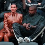 Kim Kardashian és Kanye West a Balenciaga divatbemutatóján Párizsban, 2020.