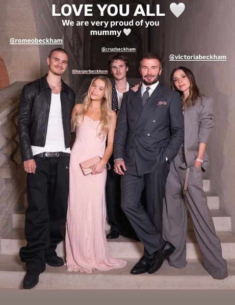 David Beckham gyermekeivel és Victoria Beckhammel