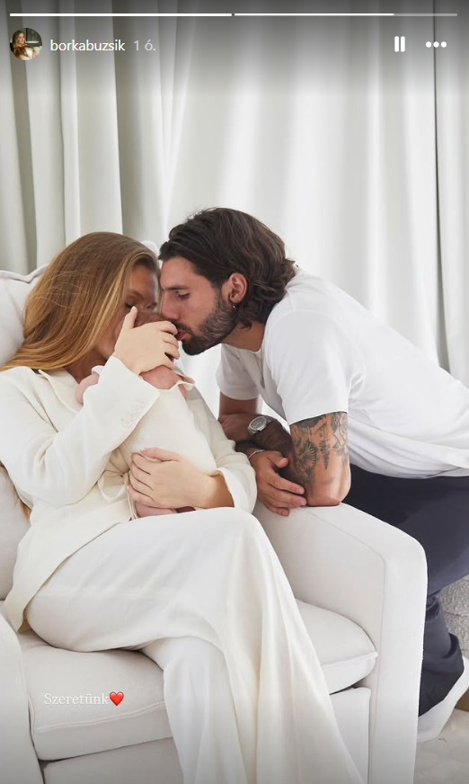 Buzsik Borka, Szoboszlai Dominik és kislányuk