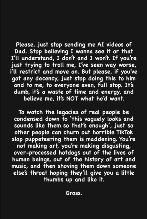 Zelda Williams üzenete