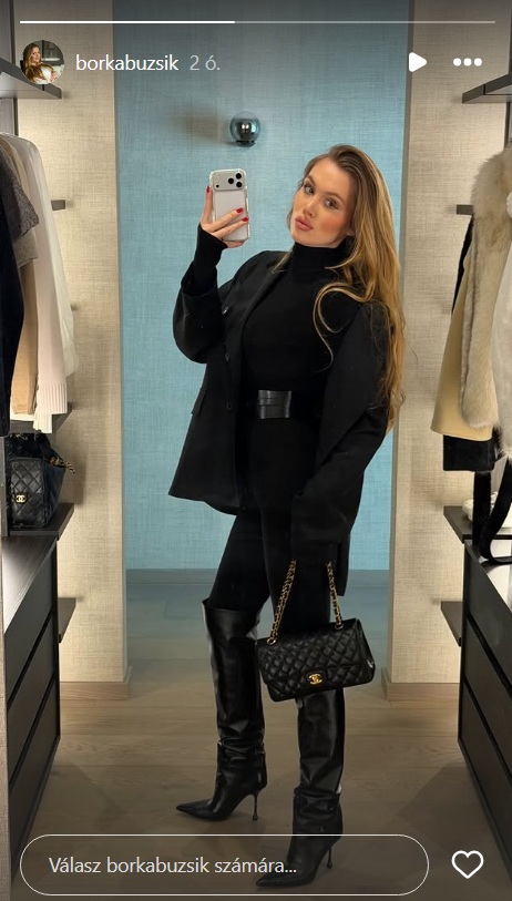 Buzsik Borka fekete szettben