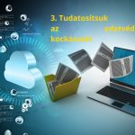 Számítógép, mappából a gépbe repülő iratok, felhő grafika