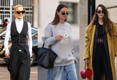 Három nő divatos ruhákban