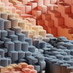 Színes kockák mintázatokba rendezve