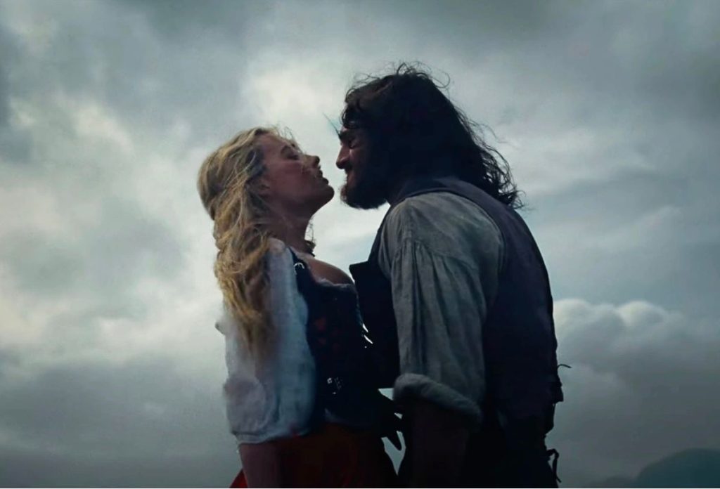 Margot Robbie és Jacob Elrodi az Üvöltő szelek (Wuthering Heights) című 2026-os filmben