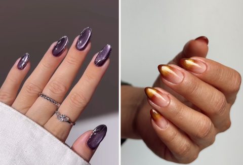 Két női kéz, amiket bársony körmök díszítenek