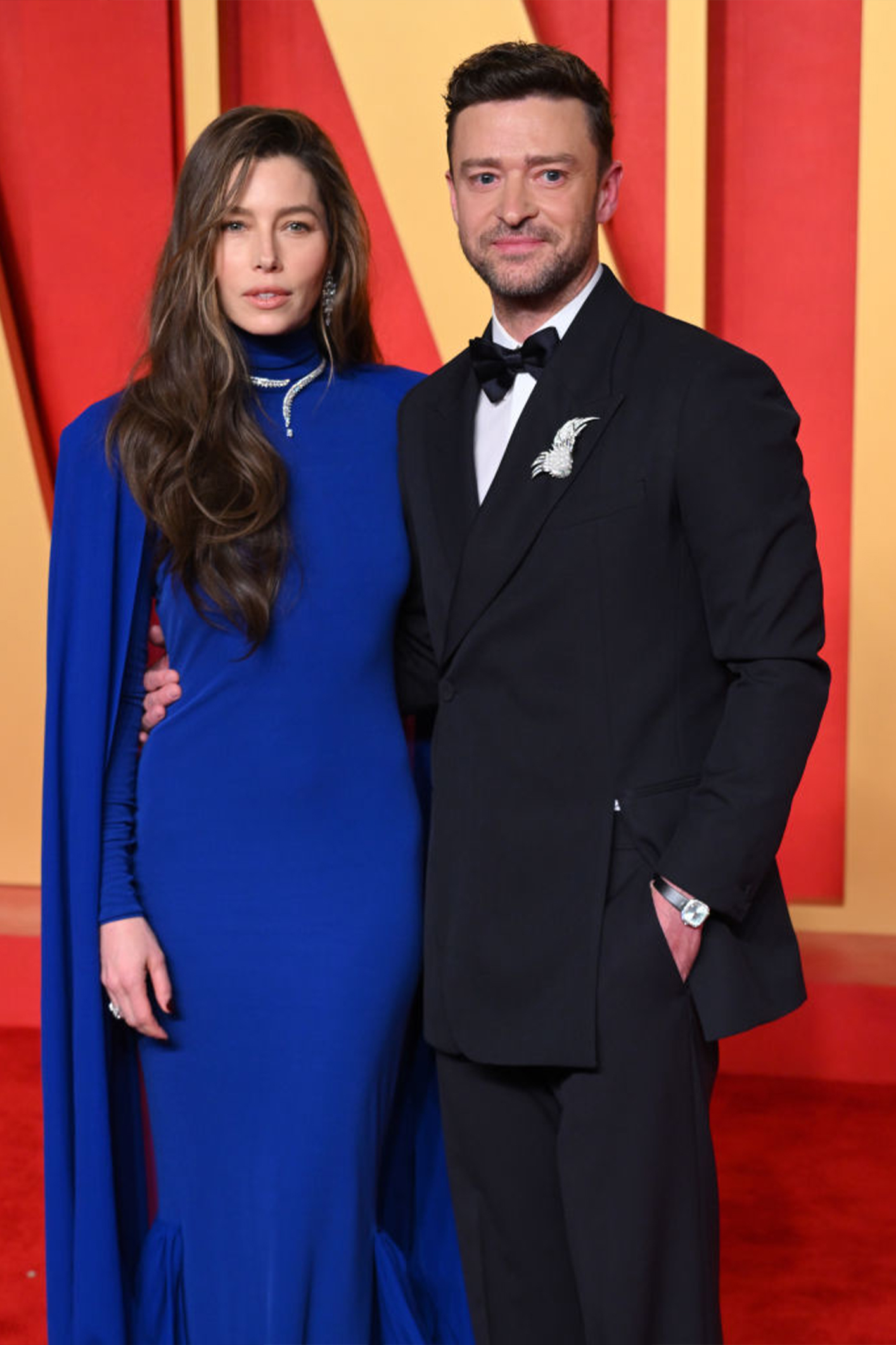 Justin Timberlake és Jessica Biel részt vesznek a 2024-es Vanity Fair Oscar-gáláján, a Wallis Annenberg Center for the Performing Artsban, 2024. március 10-én Beverly Hillsben, Kaliforniában