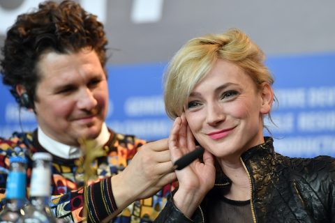 Nagy Ervin és Borbély Alexandra a Testről és lélekről című film sajtótájékoztatóján a 67. Berlinalén: 2017.