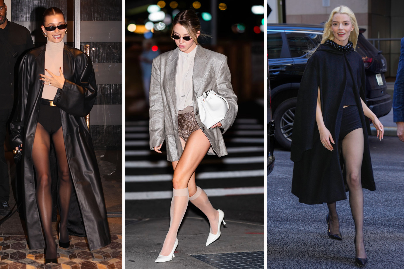 Balról jobbra: Hailey Bieber, Anya Taylor-Joy és Sydney Sweeney