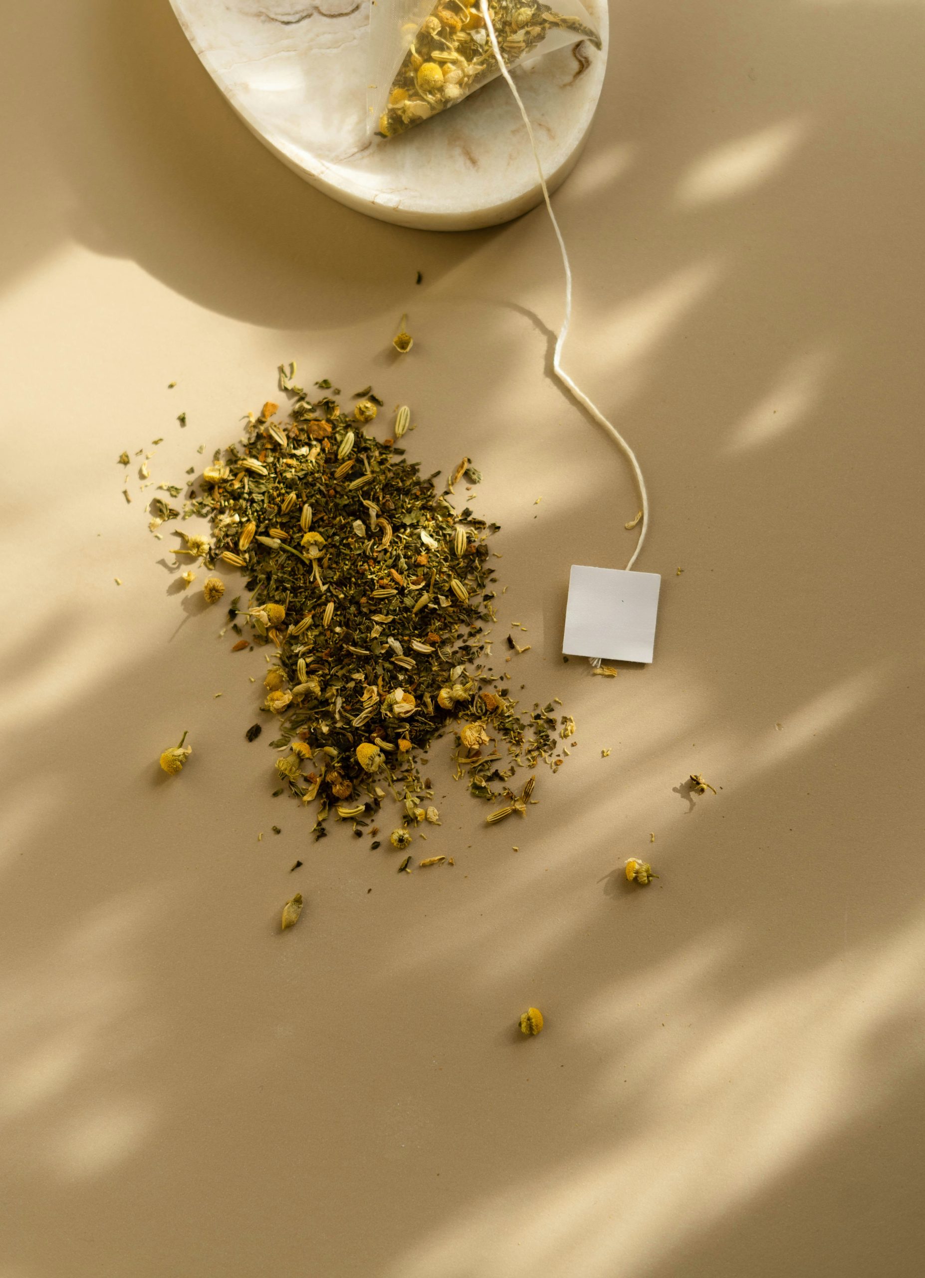 Kamillavirágzat és teafilter