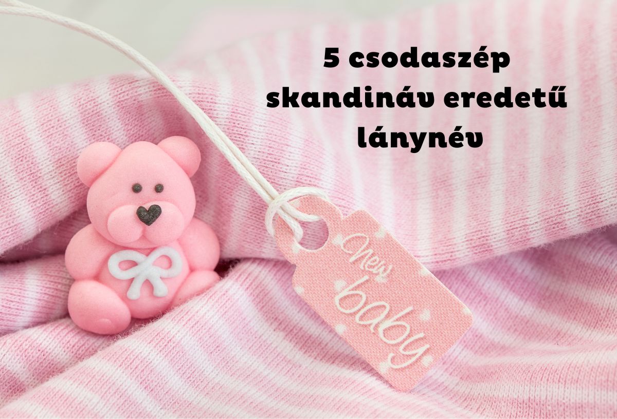 Babakelengye rózsaszínben: plüssmaci, névkártya és csíkos takaró