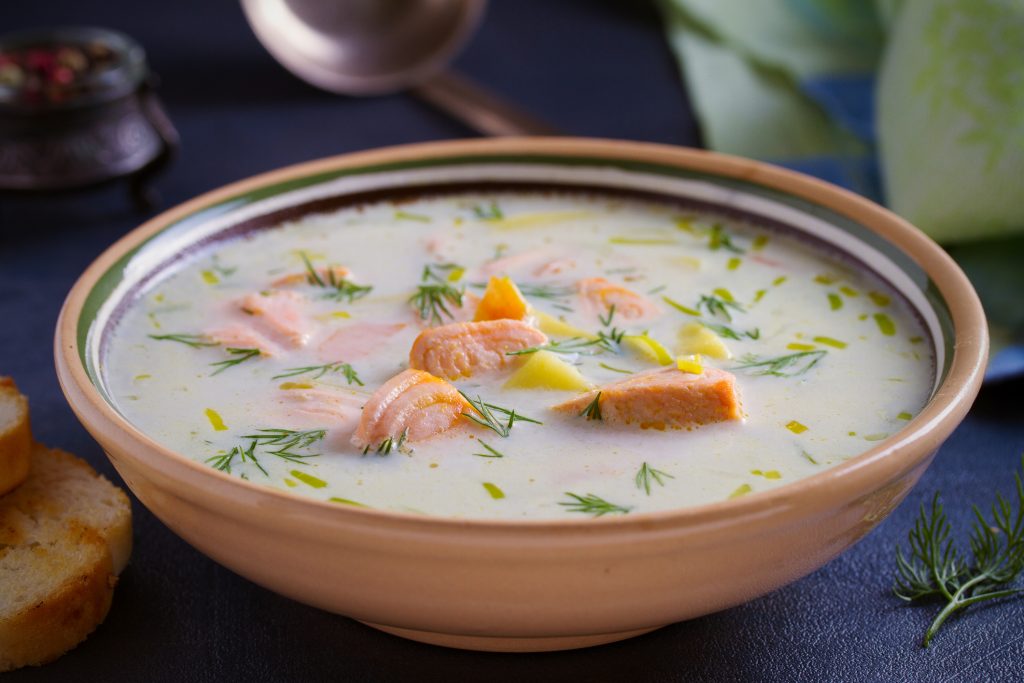 Skandináv krumplileves kaporral